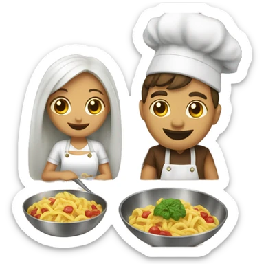 Lovers cook to eat sticker
