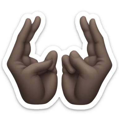 Make a handsign that looks like the hand sign of a domain expansion that looks like two hands making a shrine sticker