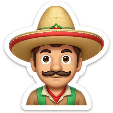 mexican mario bros with a sombrero  sticker