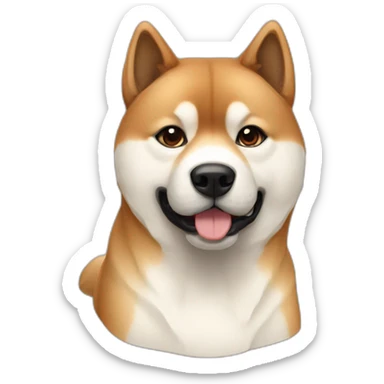 Akita roux avec couple sticker