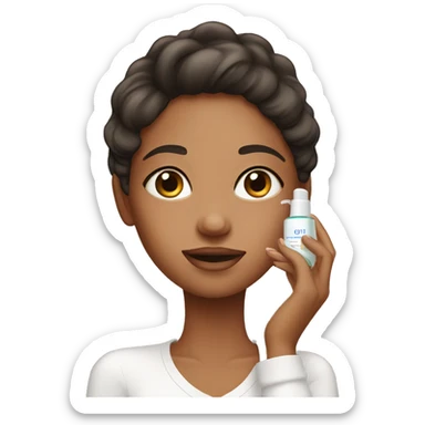 Girl applying skincare sticker
