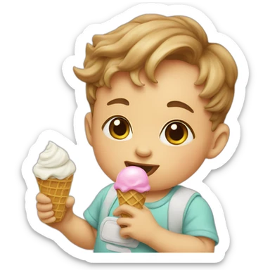 baby eat icecream sticker