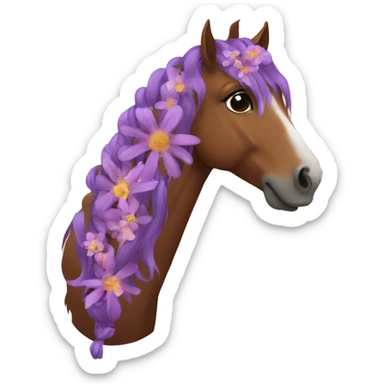Horse with flowers in hair sticker