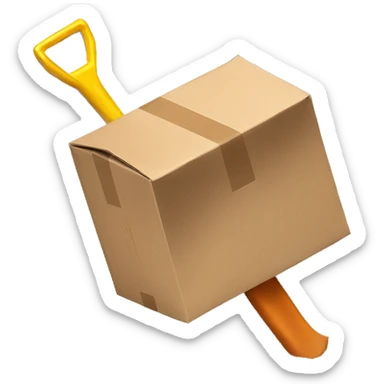 shovel and a box in the ground sticker