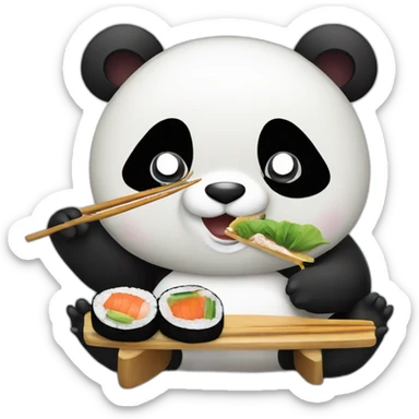 Panda eating sushi sticker
