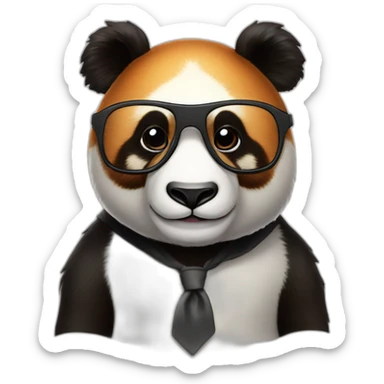 Un panda roux avec des lunettes  sticker