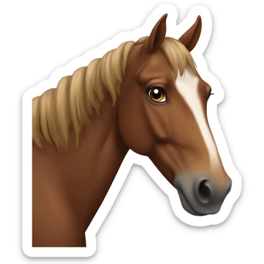 Brown horse looking at camera sticker