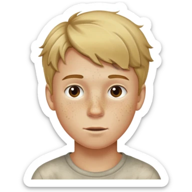 Boy with dirty blonde hair and freckles sticker