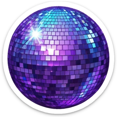 Glitter purple and cian inner circle sticker