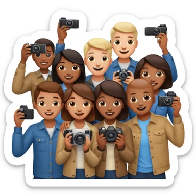 create photographers in different poses sticker