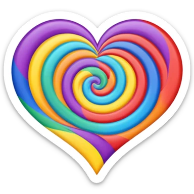 Colorful Swirl Heart Shape sticker