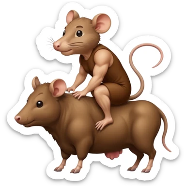 Rat on bull sticker