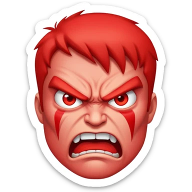 Angry mad red face super angry sticker