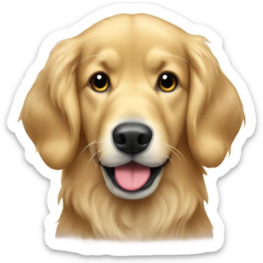 Golden retriever with sock  sticker