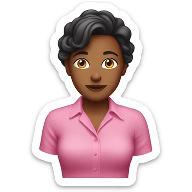 Stephanie wearing pink shirt sticker