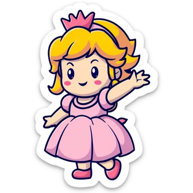 Princess Peach from Mario Bros sticker