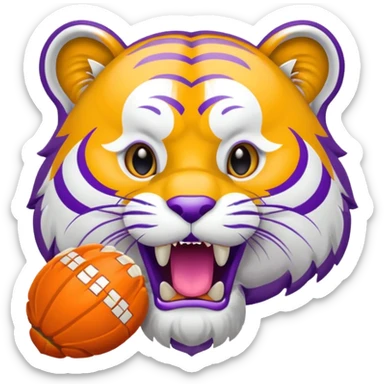 LSU logo eating Clemson logo sticker