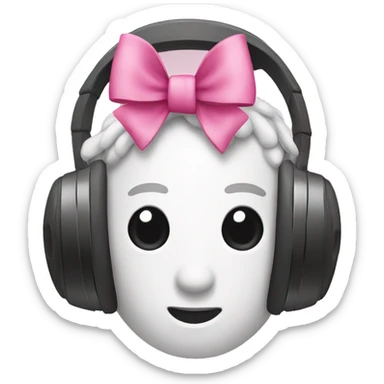 Headphones with a pink bow sticker