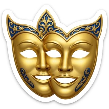 Tragedy and comedy mask sticker
