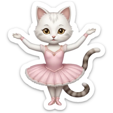 گربه با لباس باله sticker