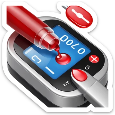 diabetes meter test finger blood sticker