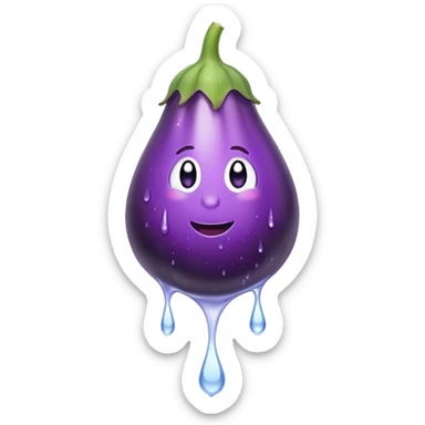 Eggplant dripping water  sticker