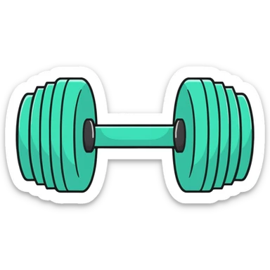 colorful workout dumbbell sticker