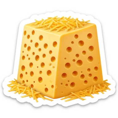 Grated cheese sticker