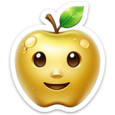 Enchanted golden apple in minecraft stlye sticker