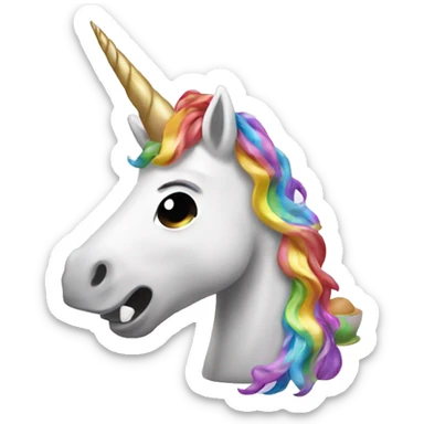 Unicorn eating rainbow poop sticker