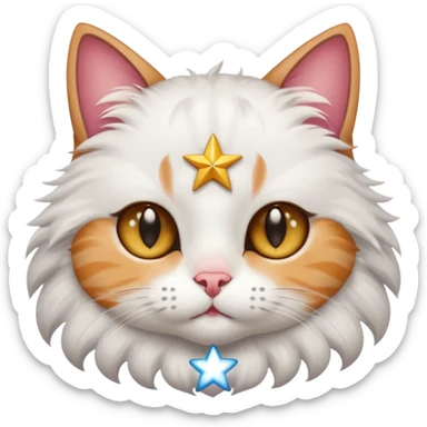 a cat with star on eyes sticker