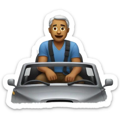 a man sit in a car sticker