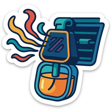 colorful and dynamic illustration of a modern car diffuser in action sticker