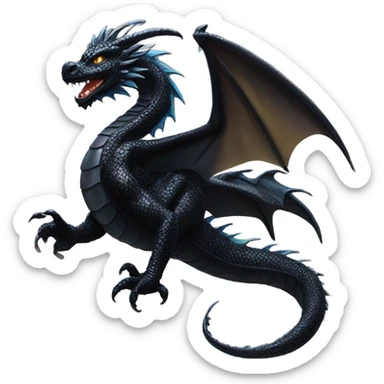 Black dragon sparkling  sticker