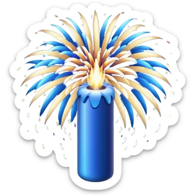 deep blue firework travelling through the sky ready to explode sticker