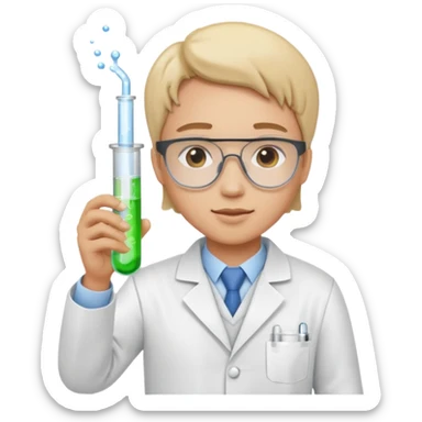 science lab lab technician hold test tube sticker