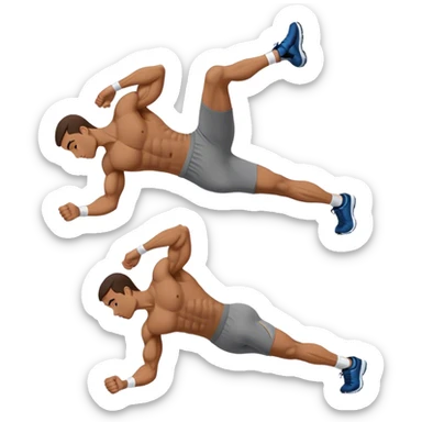 side-view of guy doing decline-crunches sticker