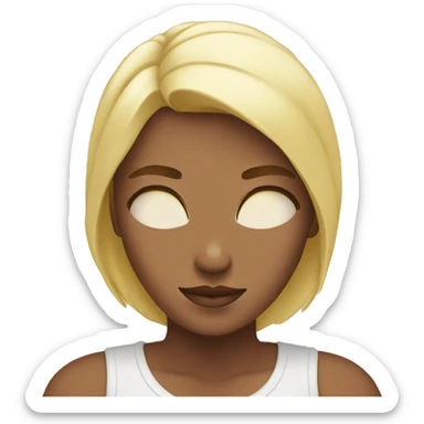 blond girl is doing meditation  sticker