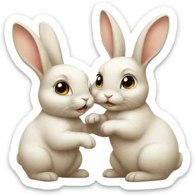 Two baby rabbits  sticker