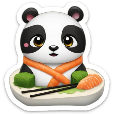 Panda sushi sticker
