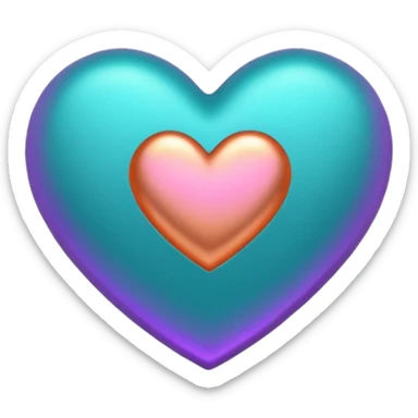 I need a teal, orange , purple, and rose gold Heart emoji  sticker
