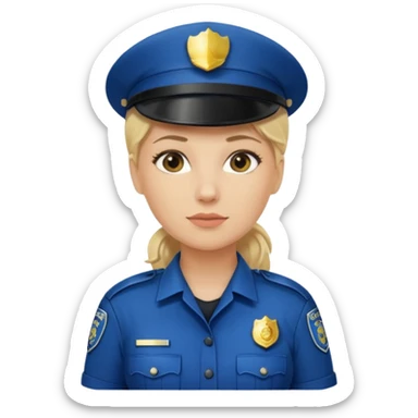 female police officer without a hat sticker