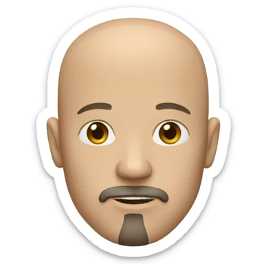 A bald white man with goatee sticker