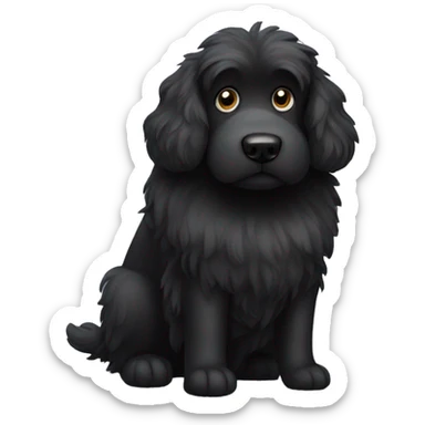 Fluffy big black dog sticker