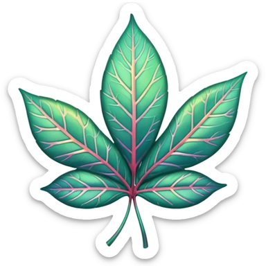 Leaf with holographic veins sticker