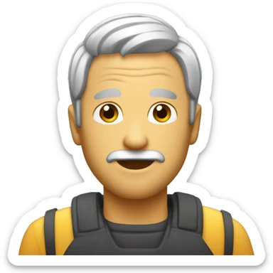 Persona con entradas en el pelo moreno de 50 años sticker