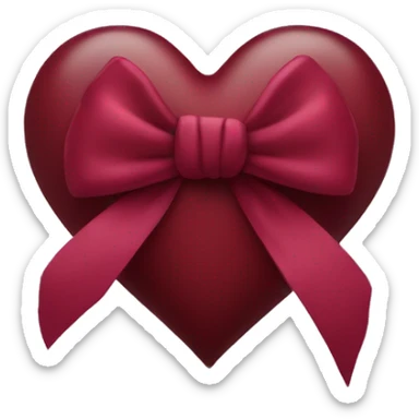 Burgundy heart with bow sticker