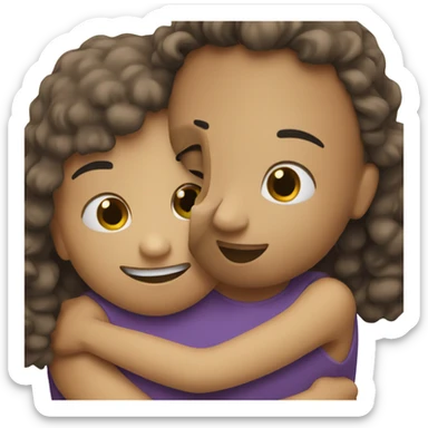 two friends hugging
 sticker