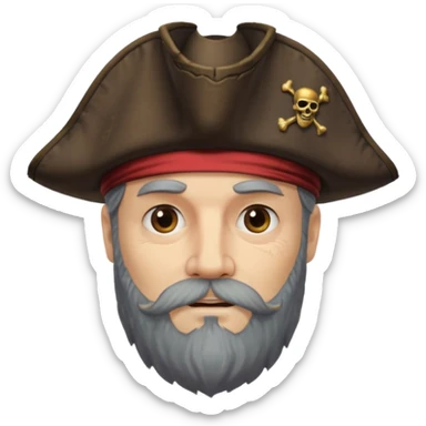 pirate captain bearded sticker