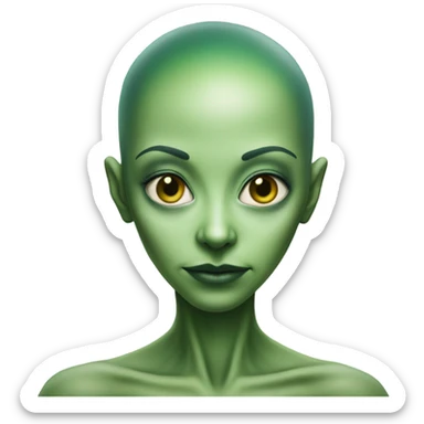 Photo realistic, alien female green sticker